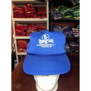 Vintage Cornwell Tools Hat Roper Blue Logo Cap Headwear VTG OS Strapback
